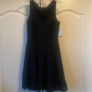 Black dress with lace at top and bottom